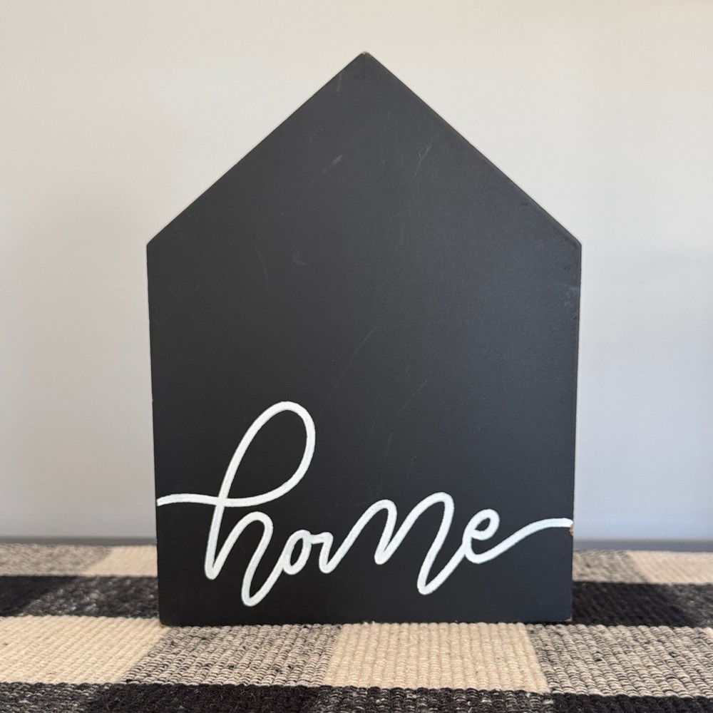 Black Tabletop 'Home' Sign